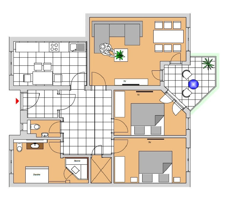 Grundriss der Ferienwohnung Spreewaldzeit 2
